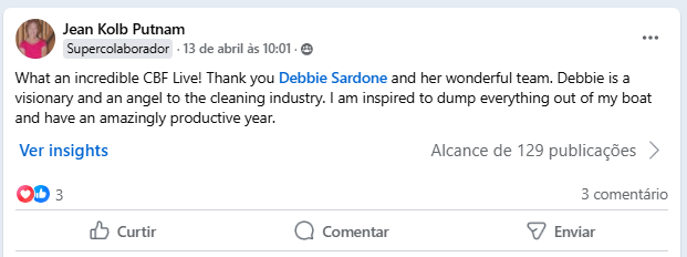 Facebook testimonial screenshot